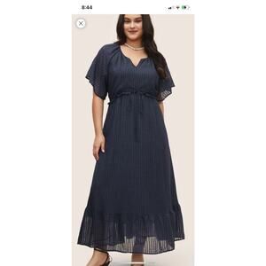 Bloom Chic Navy Maxi Dress Womens Size 10 Flutter Sleeve